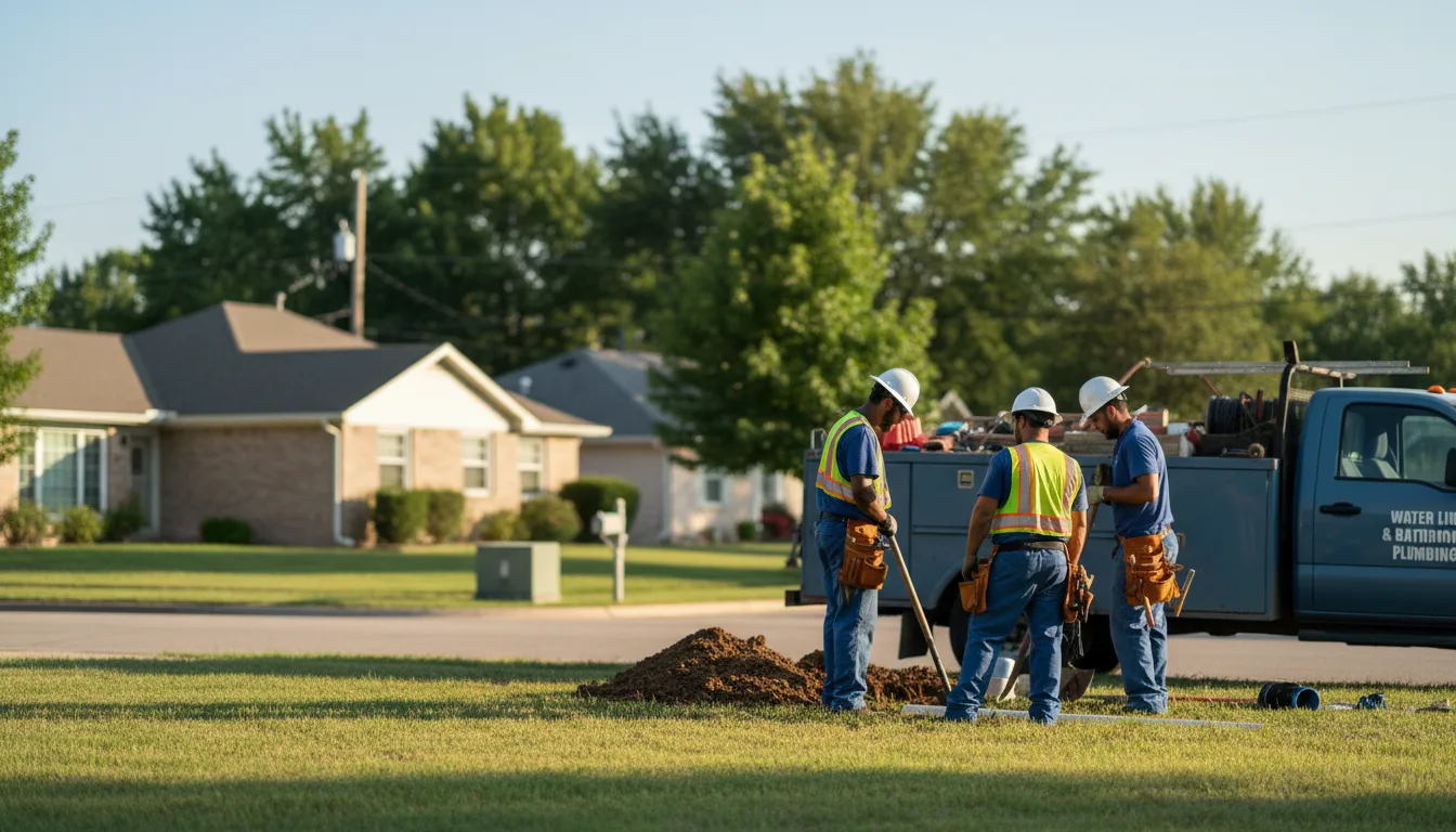 Residential water line and bathroom plumbing service in Davis, OK